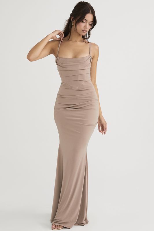 Peignoir House Of Cb Jersey Maxi Beige | VIH-108296