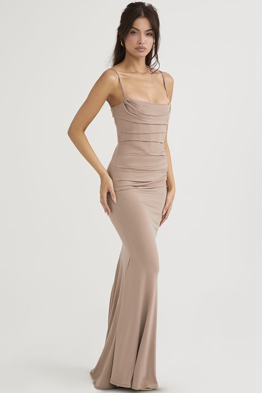 Peignoir House Of Cb Jersey Maxi Beige | VIH-108296