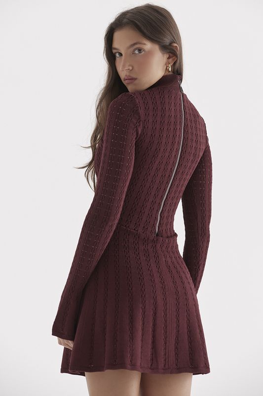 Peignoir House Of Cb Knit Bordeaux | GFU-605839