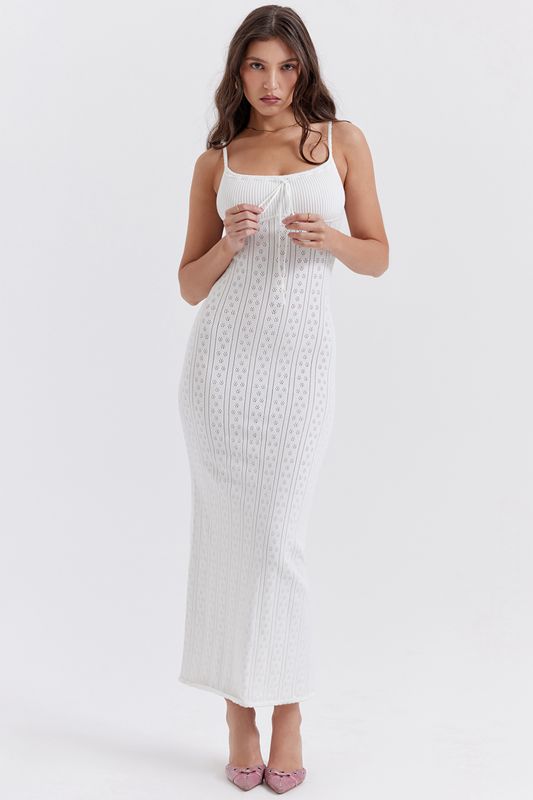 Peignoir House Of Cb Knit Maxi Blanche | KBA-826437