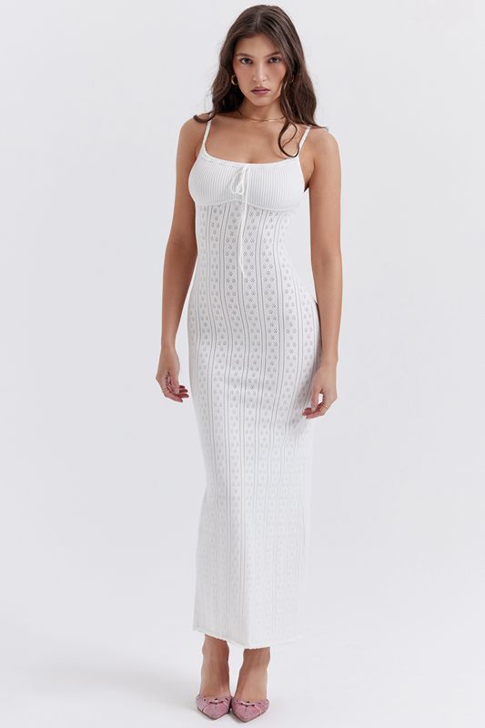 Peignoir House Of Cb Knit Maxi Blanche | KBA-826437