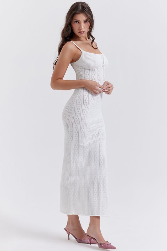 Peignoir House Of Cb Knit Maxi Blanche | KBA-826437