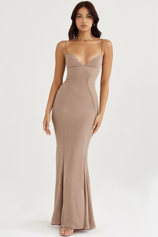 Peignoir House Of Cb Maxi Beige | NEC-874365