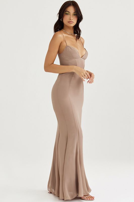 Peignoir House Of Cb Maxi Beige | NEC-874365