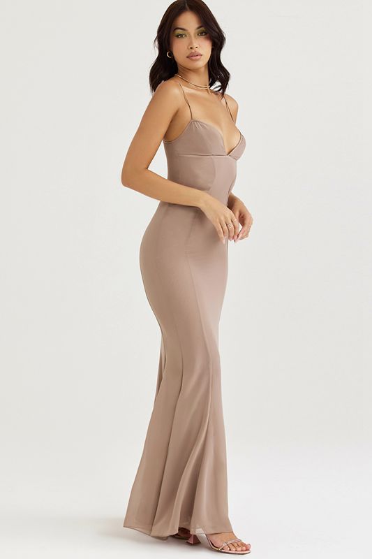 Peignoir House Of Cb Maxi Beige | NEC-874365