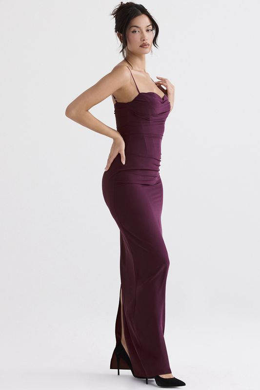 Peignoir House Of Cb Maxi Bordeaux | VSN-853142