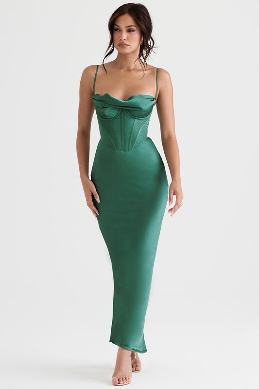 Peignoir House Of Cb Maxi Vert | VLA-530427