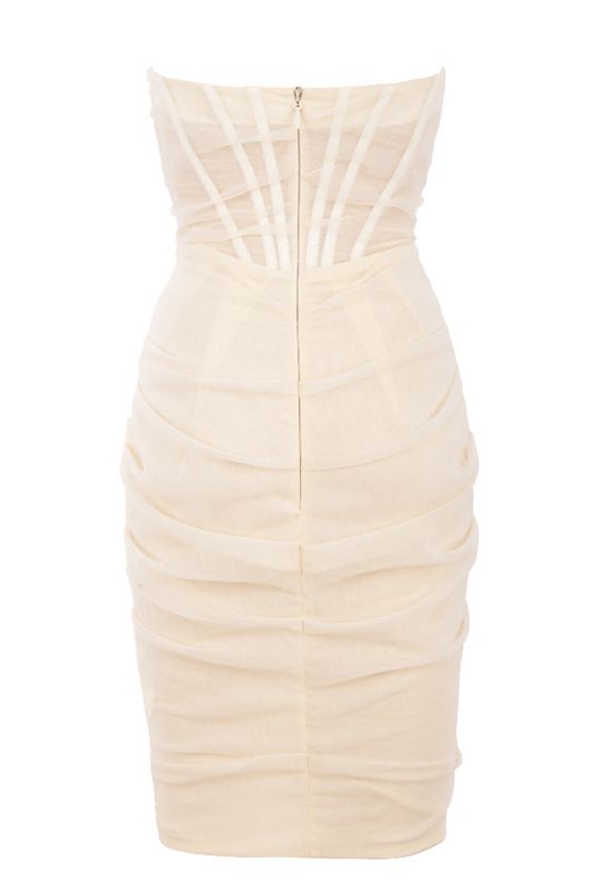 Peignoir House Of Cb Mesh Strapless Blanche | DAQ-136972