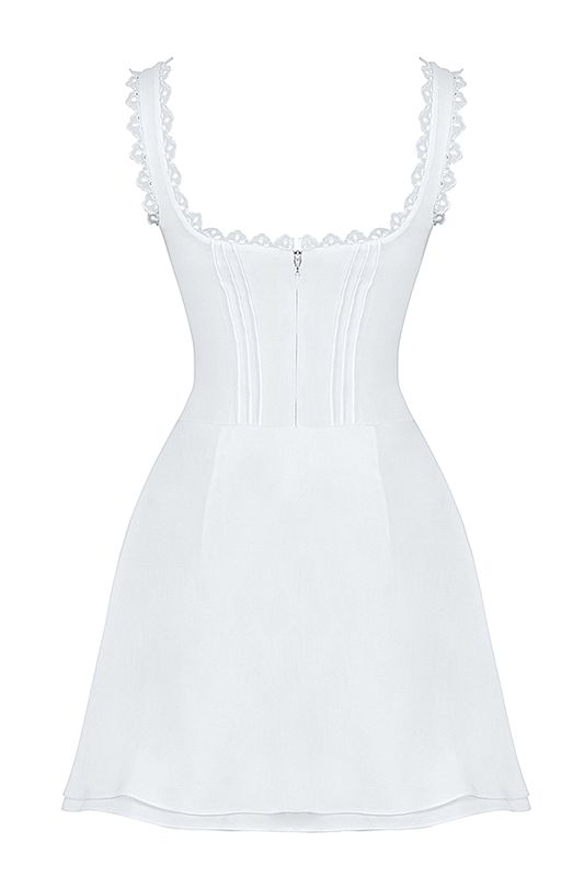 Peignoir House Of Cb Pin Tuck Mini Blanche | HME-452967