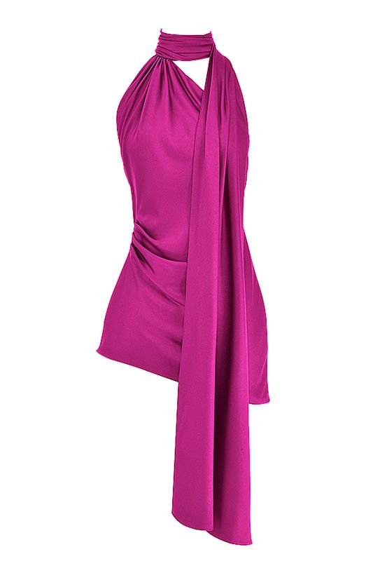 Peignoir House Of Cb Pink Asymmetric Wrap Neck Rose | JZU-540397