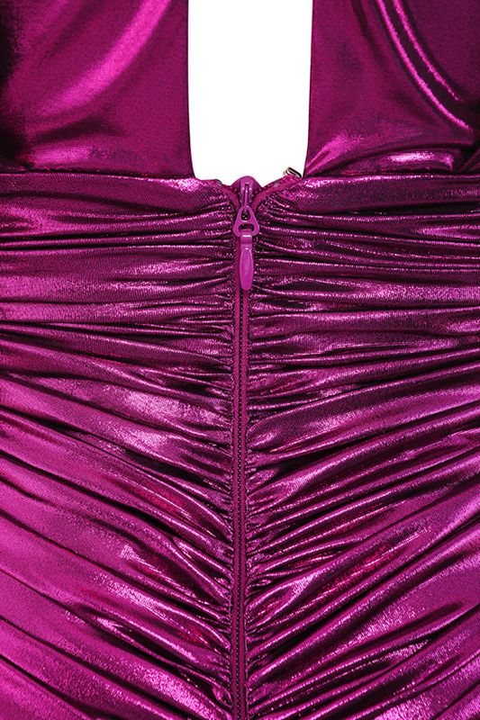 Peignoir House Of Cb Pink Deep V Ruched Fushia | BQJ-594310