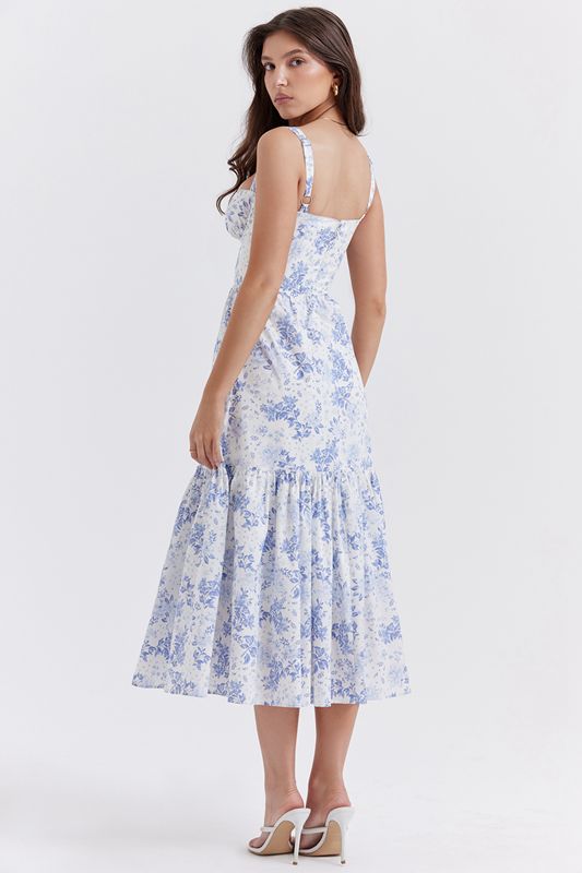 Peignoir House Of Cb Print Midi Bleu | ACS-564019