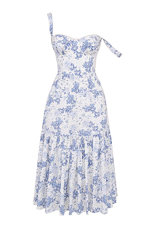 Peignoir House Of Cb Print Midi Bleu | ACS-564019