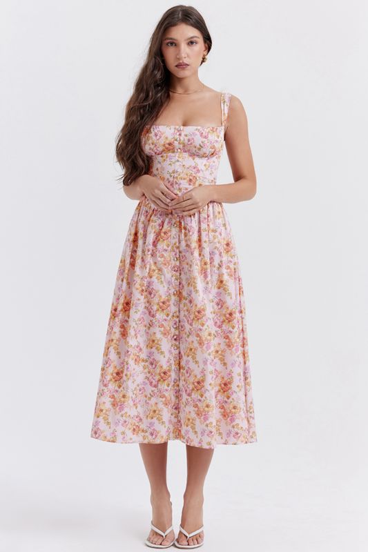 Peignoir House Of Cb Print Midi Rose | AUN-034521