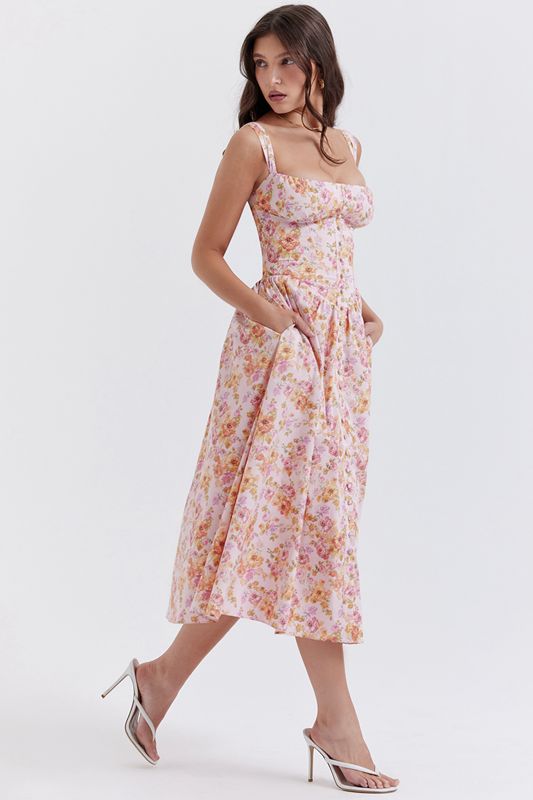 Peignoir House Of Cb Print Midi Rose | AUN-034521