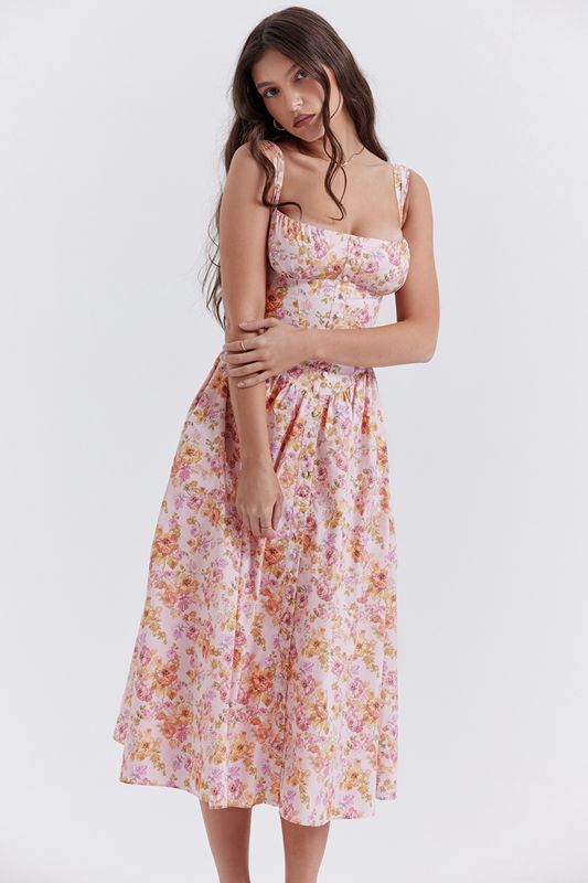 Peignoir House Of Cb Print Midi Rose | AUN-034521