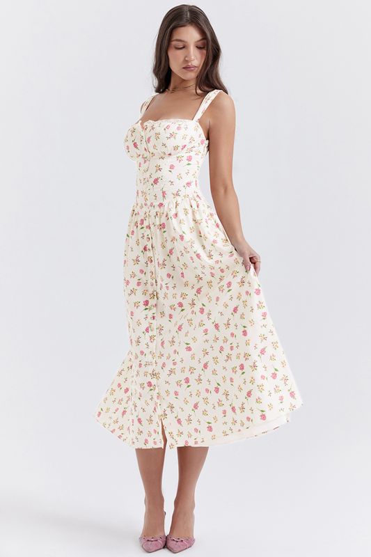 Peignoir House Of Cb Print Midi Rose | LDV-986075