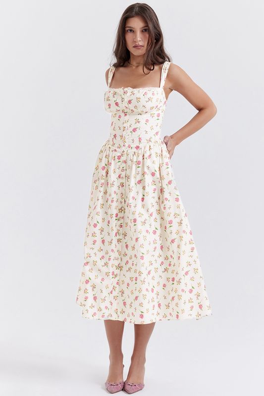 Peignoir House Of Cb Print Midi Rose | LDV-986075