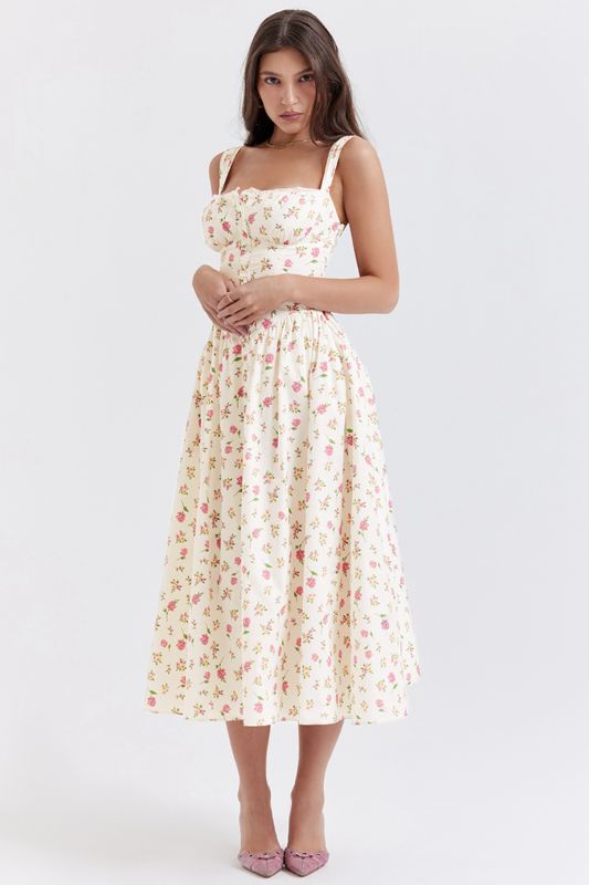 Peignoir House Of Cb Print Midi Rose | LDV-986075