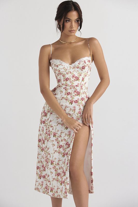 Peignoir House Of Cb Print Midi Rose | PEV-385621