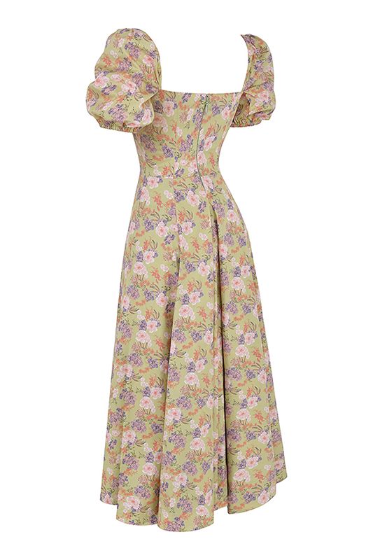 Peignoir House Of Cb Print Puff Sleeve Midi Fleur | DJR-085374