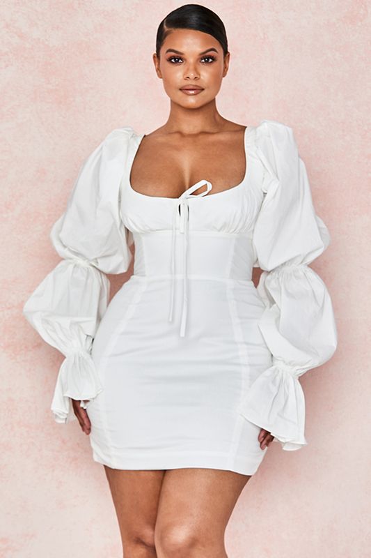 Peignoir House Of Cb Puff Sleeve Blanche | NHA-203679