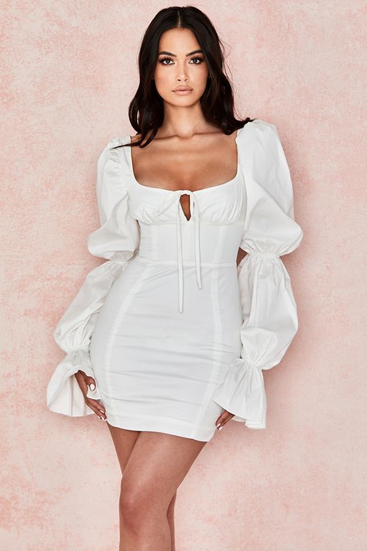 Peignoir House Of Cb Puff Sleeve Blanche | NHA-203679