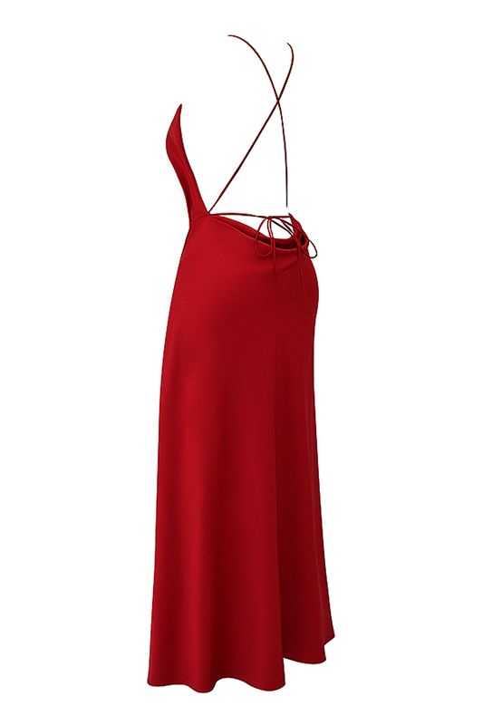 Peignoir House Of Cb Rose Thigh Slit Maxi Rouge | AQJ-086231