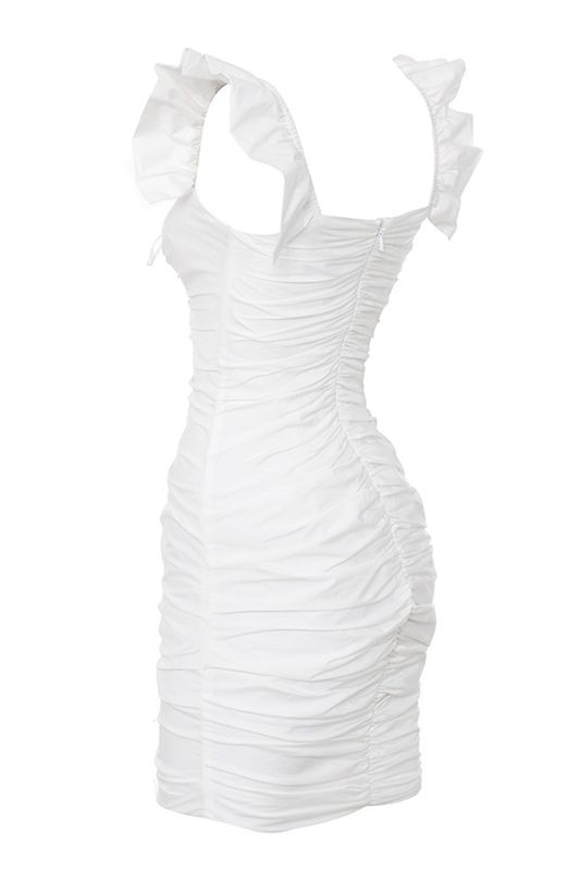 Peignoir House Of Cb Ruched Coton Ruffle Blanche | IKL-315407