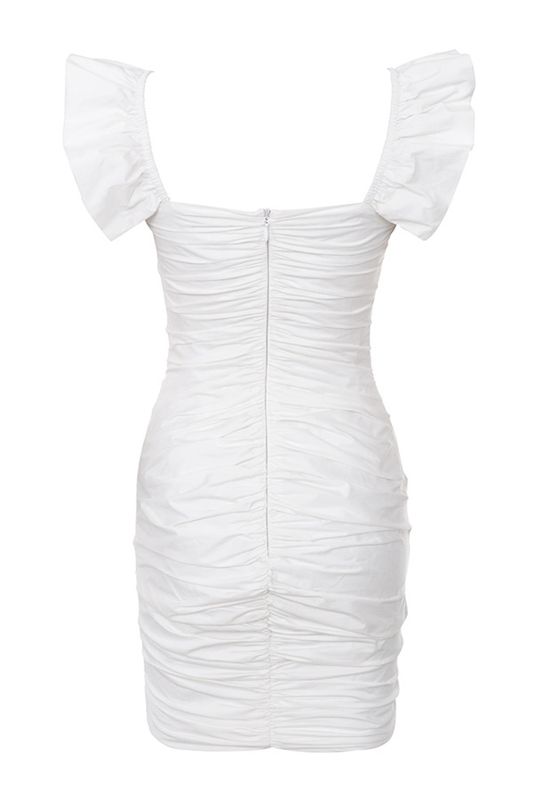 Peignoir House Of Cb Ruched Coton Ruffle Blanche | IKL-315407