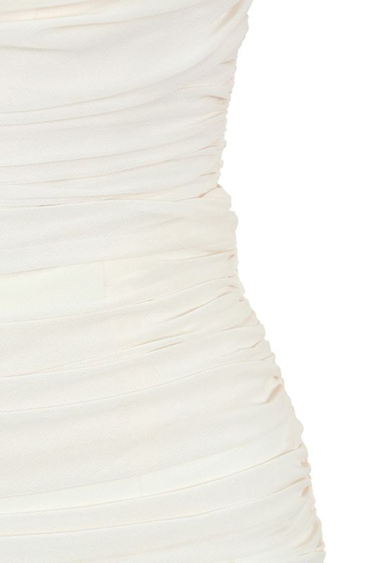 Peignoir House Of Cb Ruched Draped Chiffon Blanche | KGU-283456