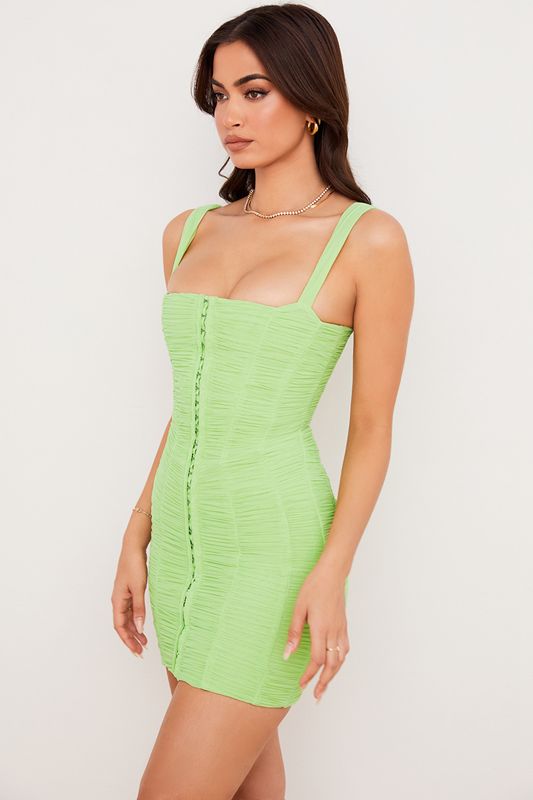 Peignoir House Of Cb Ruched Mesh Mini Vert Clair | DYJ-567928