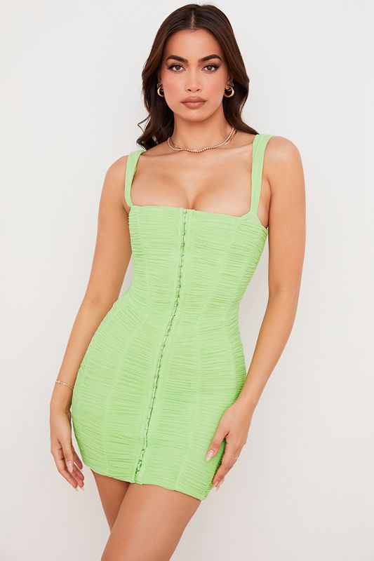 Peignoir House Of Cb Ruched Mesh Mini Vert Clair | DYJ-567928