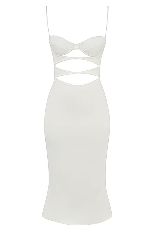 Peignoir House Of Cb Satin Cutout Blanche | ZNT-637084