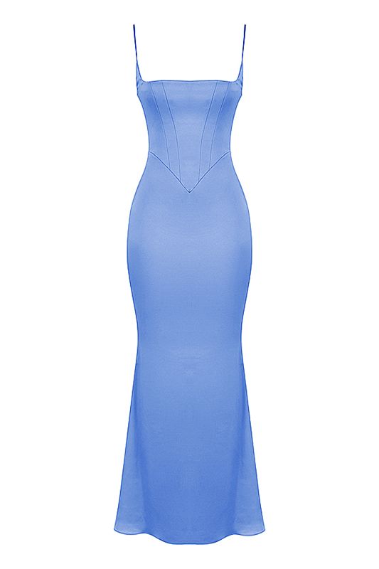 Peignoir House Of Cb Satin Maxi Bleu | BJR-205389