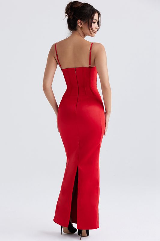 Peignoir House Of Cb Satin Maxi Rouge | OVT-548679