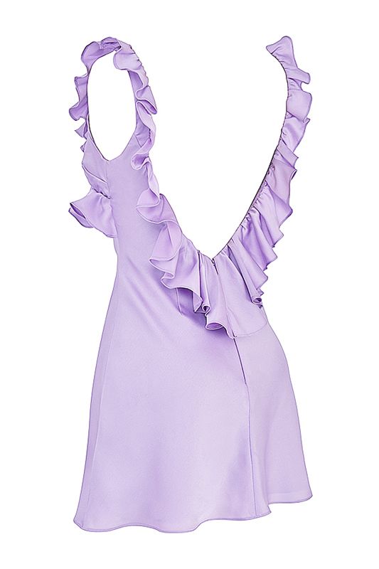 Peignoir House Of Cb Satin Ruffle Mini Violette | AXF-129437