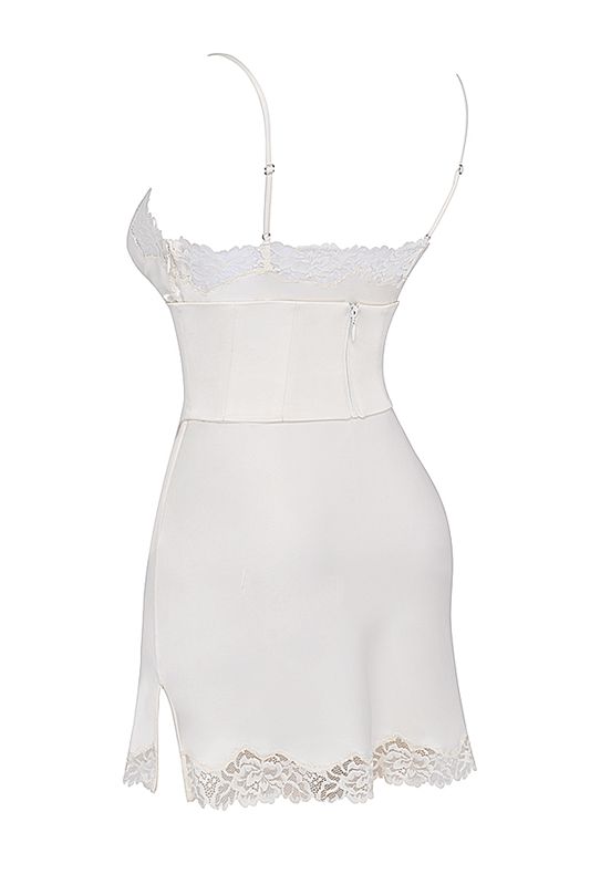 Peignoir House Of Cb Satin Slip Blanche | TCF-926837