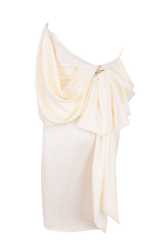 Peignoir House Of Cb Satin Strapless Blanche | QMR-538960