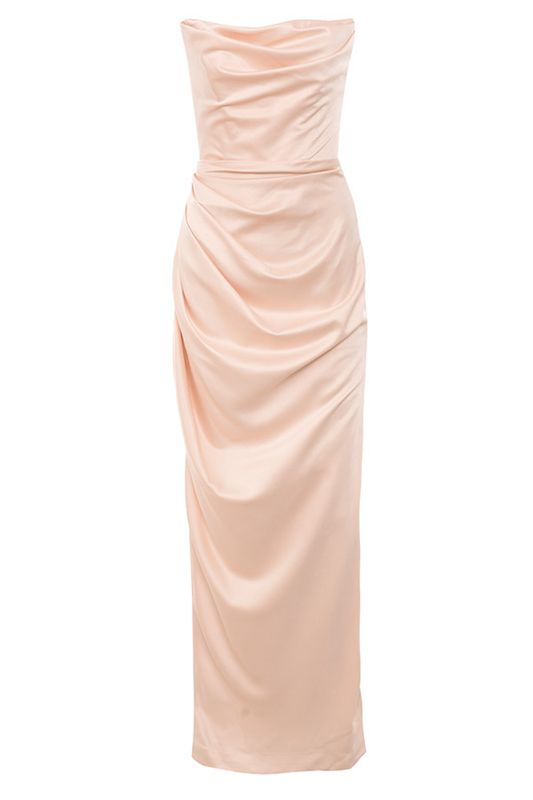 Peignoir House Of Cb Satin Strapless Gown Rose | OXP-486390