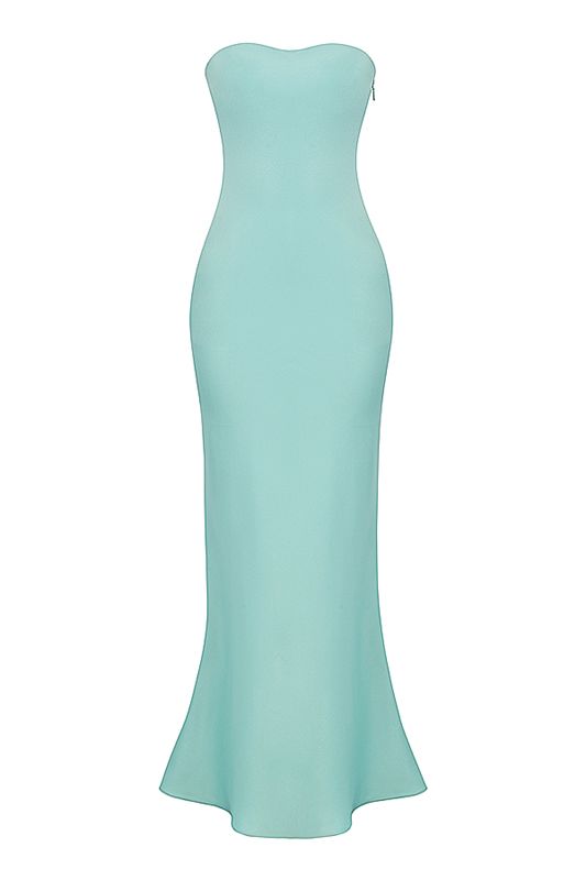 Peignoir House Of Cb Satin Strapless Maxi Turquoise | GFJ-497203