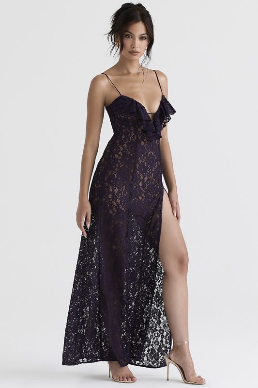 Peignoir House Of Cb Shade Dentelle Maxi Violette | KVX-387904