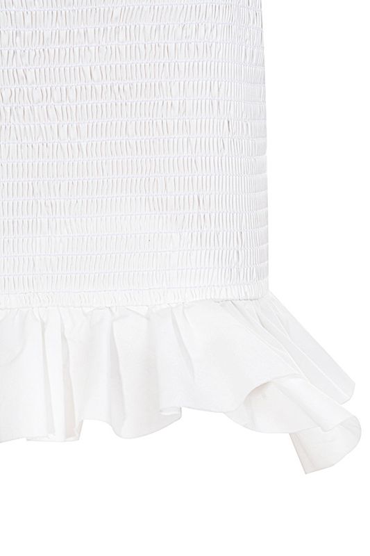 Peignoir House Of Cb Shirred Ruffle Mini Blanche | TPK-016853