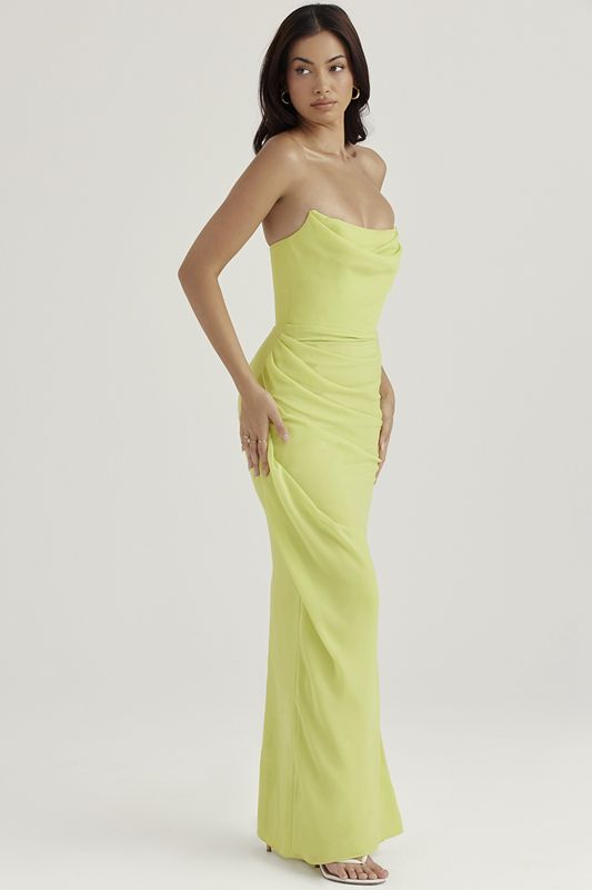 Peignoir House Of Cb Strapless Gown Vert Clair | VEW-671982