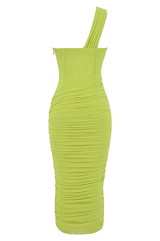 Robe Mi-longue House Of Cb Asymmetric Cutout Vert Clair | SXR-069753