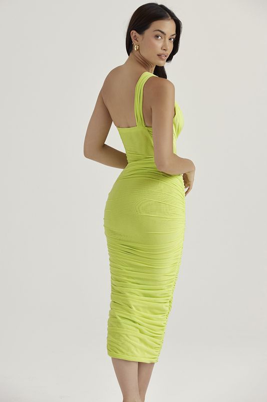 Robe Mi-longue House Of Cb Asymmetric Cutout Vert Clair | SXR-069753