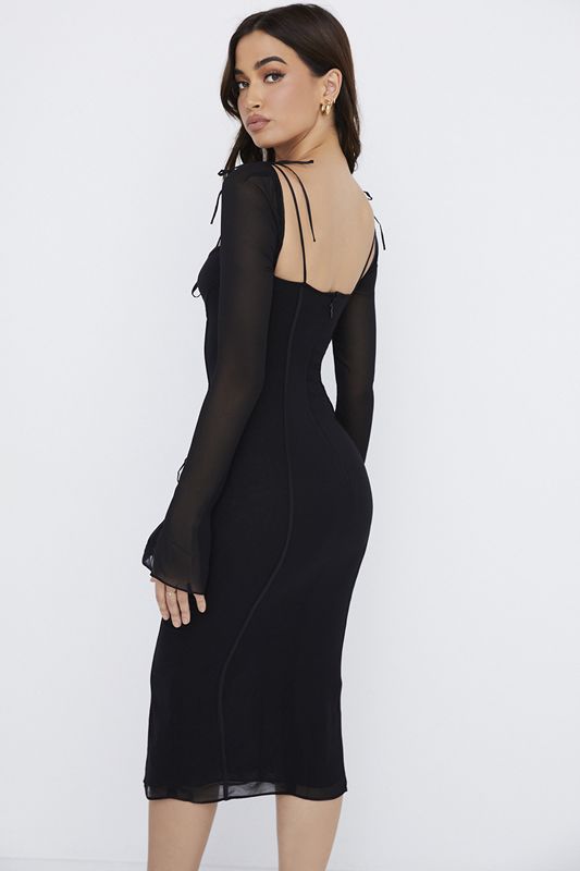 Robe Mi-longue House Of Cb Cutout Noir | VSX-740156