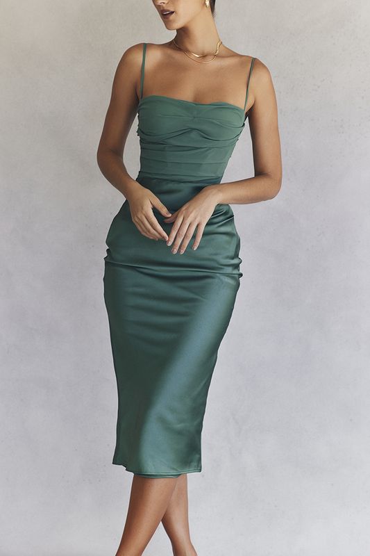 Robe Mi-longue House Of Cb Draped Vert | ZRK-349786