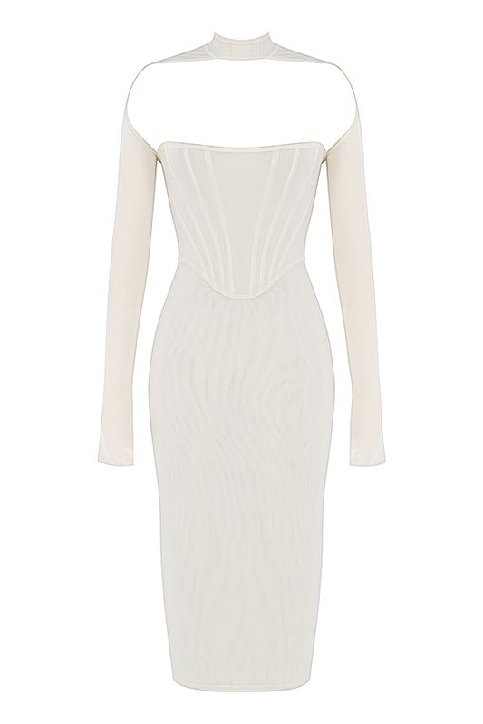 Robe Mi-longue House Of Cb Mesh Blanche | RBV-204185