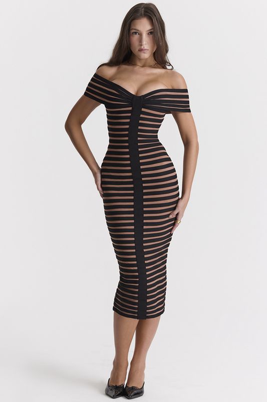 Robe Mi-longue House Of Cb Noir | KLC-104985